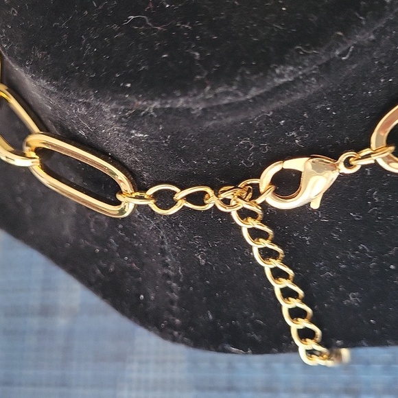 COPY - #323 LV LOCK π & KEY π ON 14K GOLD PLATED CHOKER - Picture 5 of 7